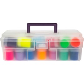 Akro-Mils 12-Inch ProBox Plastic Art Supply, Hobby or Craft Storage Toolbox, Model 09912CLPUR, (12-Inch x 5-1/2-Inch x 4-Inch), Clear, 6-Pack