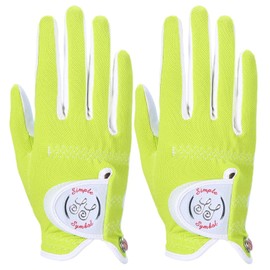 SIMPLE SYMBOL Women's RainGrip Golf Glove Two Pack,Hot Wet Weather Comfort,（Two Left Hands Or Two Right Hands Or One Pair） Four Colors to Choose from Pink/Purple/White/Green(Green,S,Left)