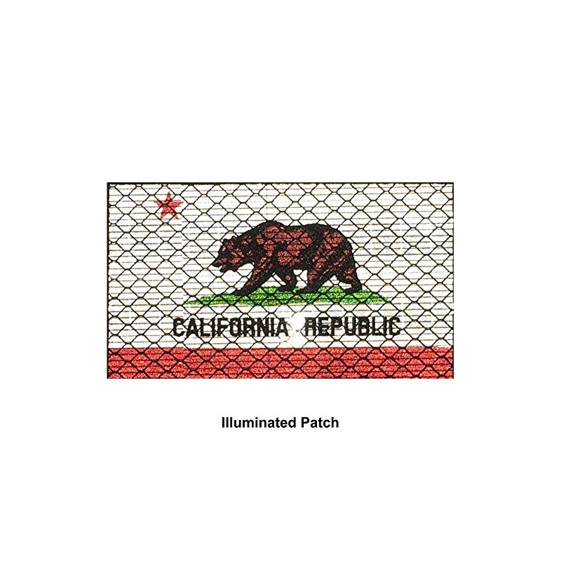 Reflective California Republic State Flag - 2x3.5 Patch