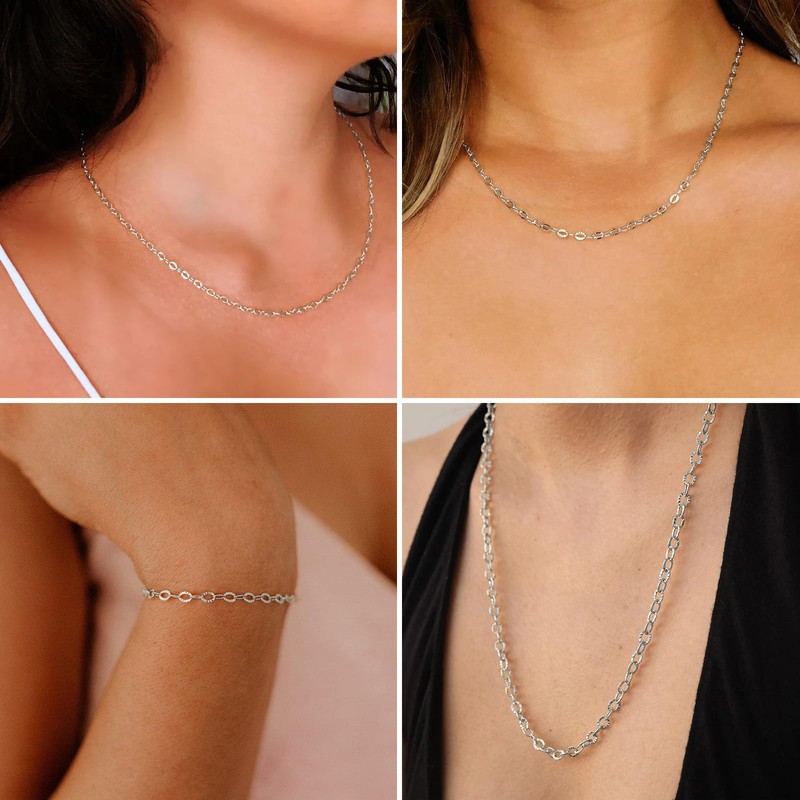 33 Feet 18K Gold Plated Cable Chains Bulk, 2mm Stainless