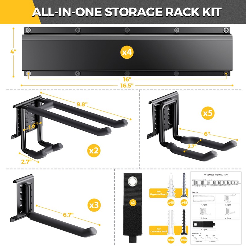 LBT 66" Garage Tool Organizer Wall Mount - 720lbs Garden