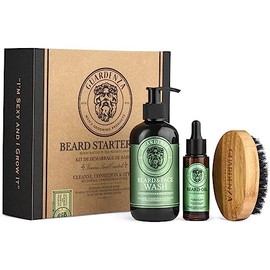 GUARDENZA GROOMING PRODUCTS Beard Starter Kit - Beard Oil, Beard and Face Wash - Beard Brush