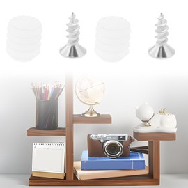 VGOL 50 Sets Plastic Hinge Dowel Inserts Kits for Repairing Cabinet Furniture Compatible with Blum Hinges Plastic Dowels Iron Nickel-Plated Screw