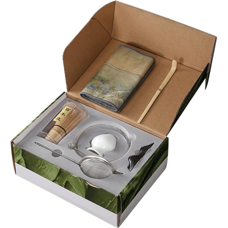 METOY Matcha Whisk Set 7PCS/Set Including Matcha Whisk and Bowl,