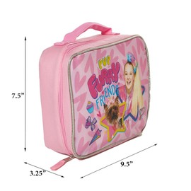 Nickelodeon JoJo Siwa Lunch Box - Kids' Soft Insulated Lunch Bag for Girls, Pink Sparkle