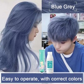 【No bleaching required】Hair dye for both men and women Plant extracts hair dye can cover grey hair Professional hair dye colour Blue gray, purple gray, pink brown, orange, milky gray, gray, black天然染发