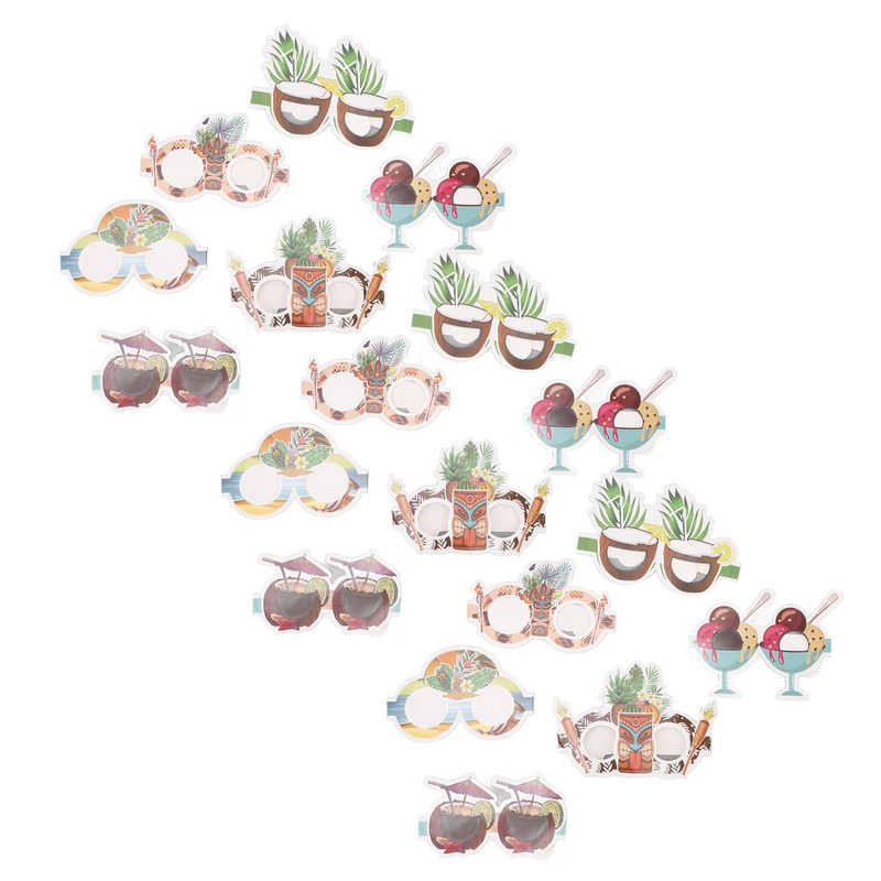 18pcs Paper Eyeglasses 6 Styles Funny Hawaiian Paper Sunglasses for