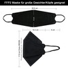 TubeRoo FFP2 Mask Large Head Black Fish Shape Pack of