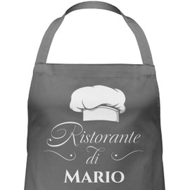 Geschenk mit Namen personalisiert by Shirtracer - Apron - Pizza Apron Adult - Ristorante di Name | Gift Pizza Accessories | Pizza Baker I Pizza Fan, 2 anthracite