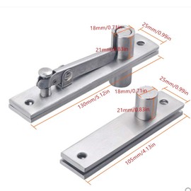 Door Pivot Hinge, Tiberham 2Pcs 360 Degree Rotation Hidden Door Shaft Pivot Hinges, Heavy Duty Stainless Steel Concealed Rotating Door Hinge with Fixing Screws (130 x 25 mm)