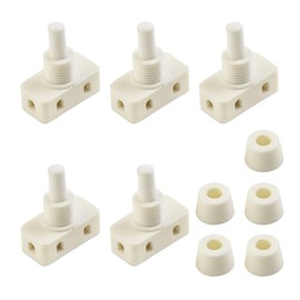 JNNJ Pack of 5 Car LED Push Button Switch, Built-in Pressure Switch for Lamps, Built-in Pressure Switch with Screw Contacts for Car Ceiling Light Switch (White)