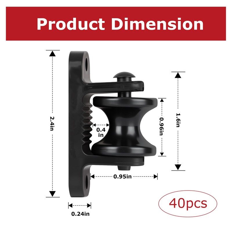 40pcs Wood Post Roller Insulators, Corner Insulators
