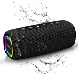 MultiWatts Portable Bluetooth Speaker: IPX5 Waterproof, 20W Dolby Stereo Sound, Deep Bass, Upto 25H Playtime, LED Lights, TWS Pairing, BT5.3, for Home/Party/Travel/Beach/Outdoor/Pool/Gift (Blue).