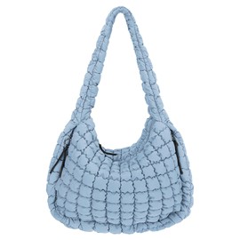 Juoxeepy Quilted Tote Bag Large Quilted Carryall Puffer Shoulder Bag Lightweight Quilted Padding Hobo Bag Quilted Bag