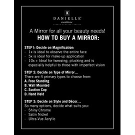 Danielle Creations Chrome Vanity Mirror, 10x Magnification