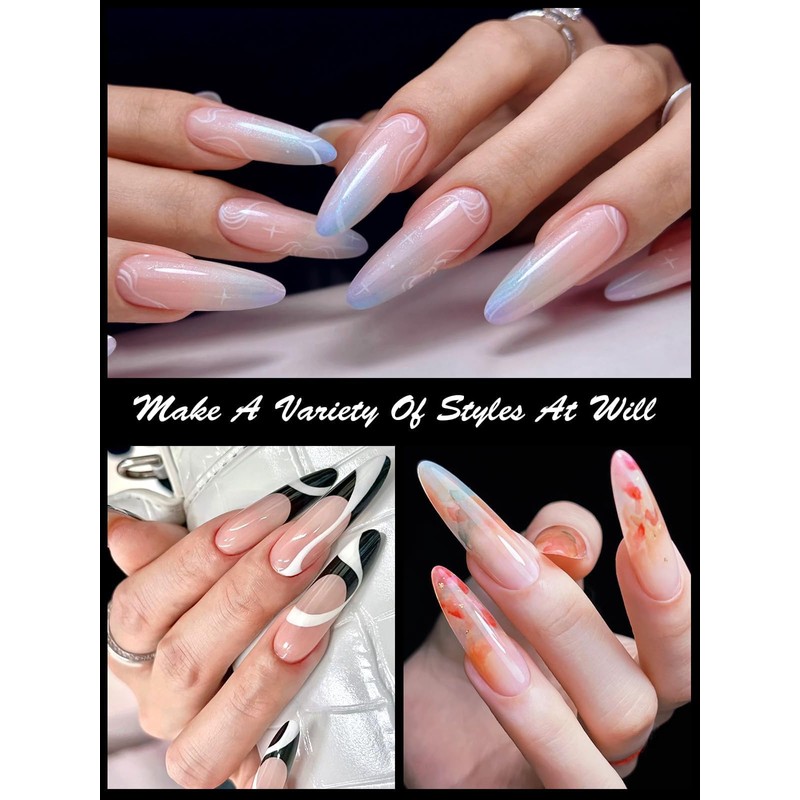 EBANKU 120 PCS Clear Matte Round Curved Dual Nail Forms