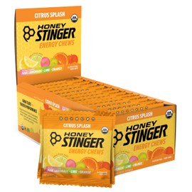 Honey Stinger Organic Citrus Splash Energy Chews, Gluten Free & Caffeine Free, for Exercise, Running and Performance, Sports Nutrition for Home & Gym, Pre and Mid Workout, 12 Pack, 21.6 Ounce