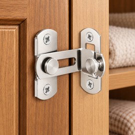 Stainless Steel Door Latch Bolt – 3-Inch Sliding Door Lock for Cabinets, Closets & Furniture