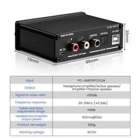 AIYIMA DAC A2 Headphone Amplifier DAC Converter Mini Stereo Game Decoder Audio Computer Desktop DAC PC USB/Coaxial/Optical to RCA Headphone Output 24Bit 192kHz Digital Analog DAC Amplifier