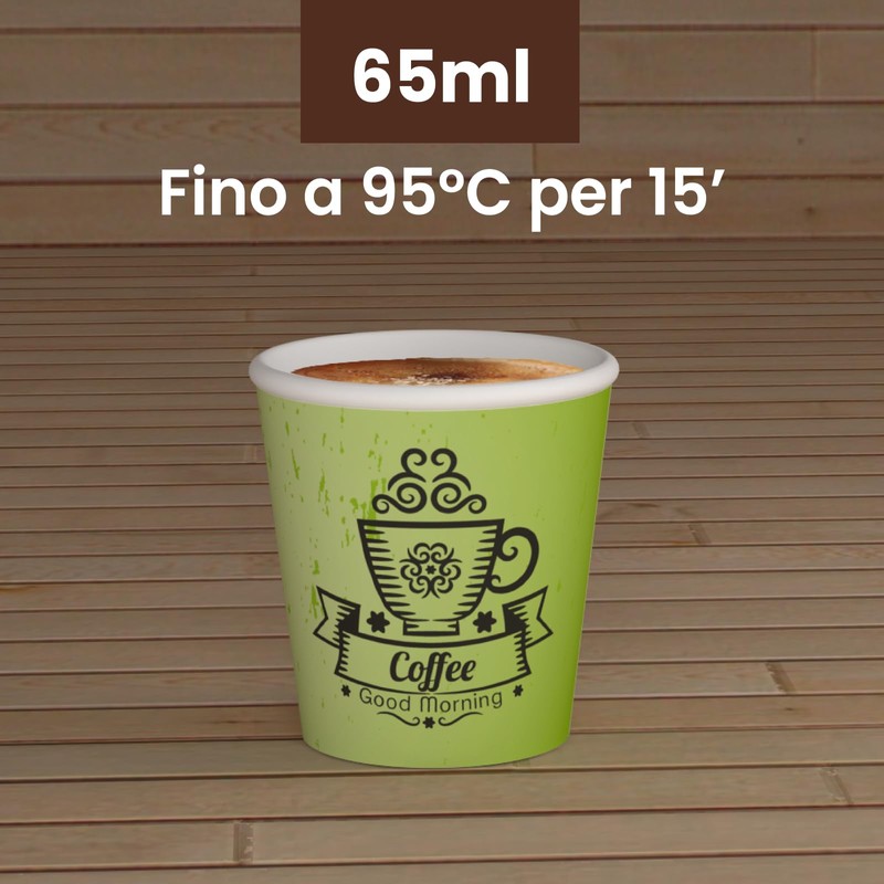 CuzcoGreenCUP 200 Paper Coffee Cups 65ml Eco Friendly Biodegradable Disposable
