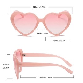 FADXIN Polarized Heart Shaped Sunglasses Oversized Vintage Fashion Love Eyeglasses Party Shopping Favors (Pink)
