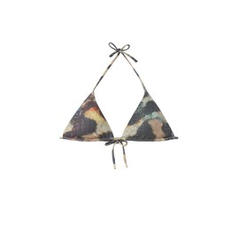 CALZEDONIA Woman's Removable Padding Triangle Swimsuit Top Sparkling Camouflage in Multicolor, Size M