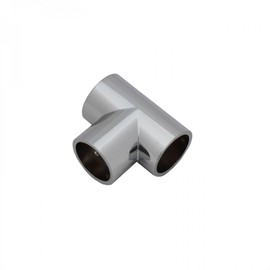 25 mm chrome pipe connector, railing fitting, rod connection 2-01 (T-piece 90°)