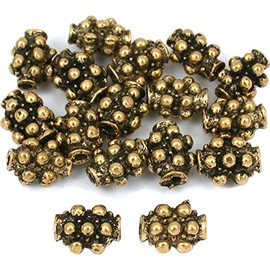 15g Dot Bali Tube Beads Antq Gold Plated 9mm Approx 15