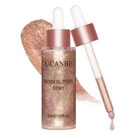 UCANBE Iluminador Corporal con Purpurina Hidratante, Gotas Luminosas y Resplandor Corporal para Mujeres, Regalos (Oro Rosa - 03) | Hydrating Rose Gold
