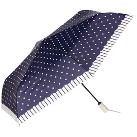 Aquas Hack 10002087 Women's Dot Stripe Automatic Open and Close Umbrella, 3 Colors, Ribs 21.3 inches (54 cm), navy