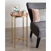 Kate and Laurel Celia Round Metal Foldable Tray Accent Table,
