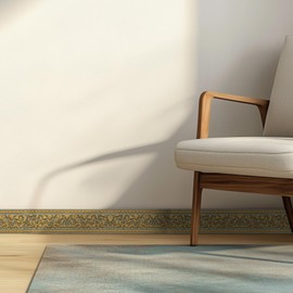 HOMETITUTE Wallpaper Border Peel and Stick Decorative Wall Trim Self Adhesive Vintage Scroll Accent Strip for Living Room Hallway Door Frame Mirror Edge 4x196 Inch Gold Baroque Style Classic Design