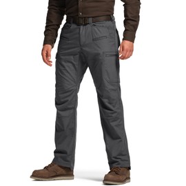 CQR Men's Winter Tactical Cargo Pants, Thermal Fleece Lined Outdoor Snow Ski Hiking Work, Ouray Peak Charcoal, 36W x 30L