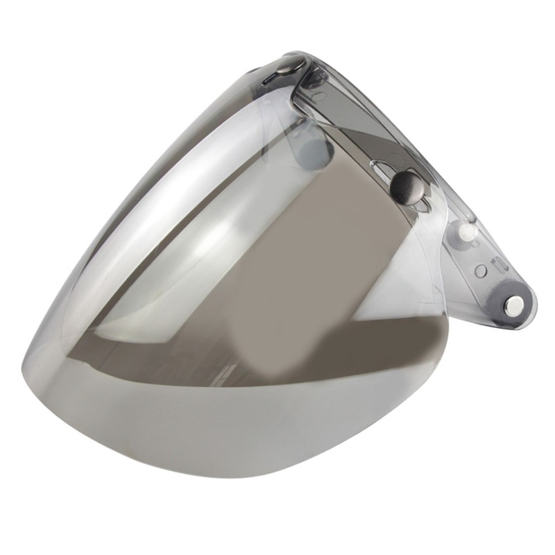 Open Face Helmet Visor Motorcycle Helmet Bubble Lens 3-Snap Bubble