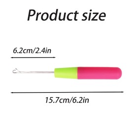 Dinghaole 6 Stück ergonomische Kunststoff-Griff-Haken - Professionelle Bearbeitungs- und Bearbeitungswerkzeuge für Stylisten mit Salon-Grad Dreadlock-Verlängerungsnadeln