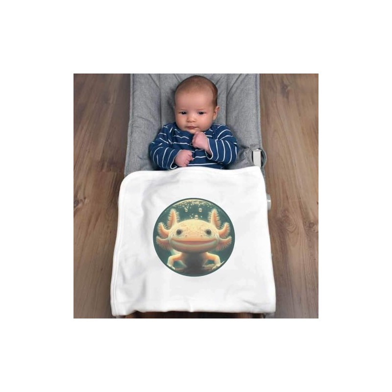 Azeeda 'Smiling Axolotl' Cotton Baby Blanket/Shawl (BY00039769)