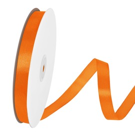 Gliberli - Cinta de satén naranja de 5/8 pulgadas x 100 yardas, cintas de tela para envolver regalos, ramo de costura, manualidades, decoración del hogar, cabello floral