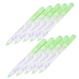 Baluue 10pcs Lightweight Printed Glass Nail File Random Patterns for Easy Nail Grooming and Polishing Professional Fingernail Tool for Home and Travel Use