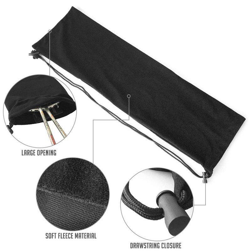 Badminton Racquet Cover Bag Soft Fleece Storage Bag Case for