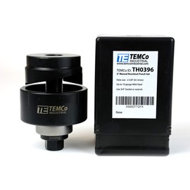 TEMCo TH0396-2 Conduit Hole Size Knockout Punch Unit with Manual Draw Stud – (2.42" – Actual Hole Size)