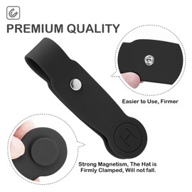 HKNR Hat Clips for Travel on Bag, Magnetic Hat Clip, Hat Holder for Traveling Bags, Backpacks, Luggage, Purse, Totes and More, Hands Liberate Hat Travel Accessories (Black)