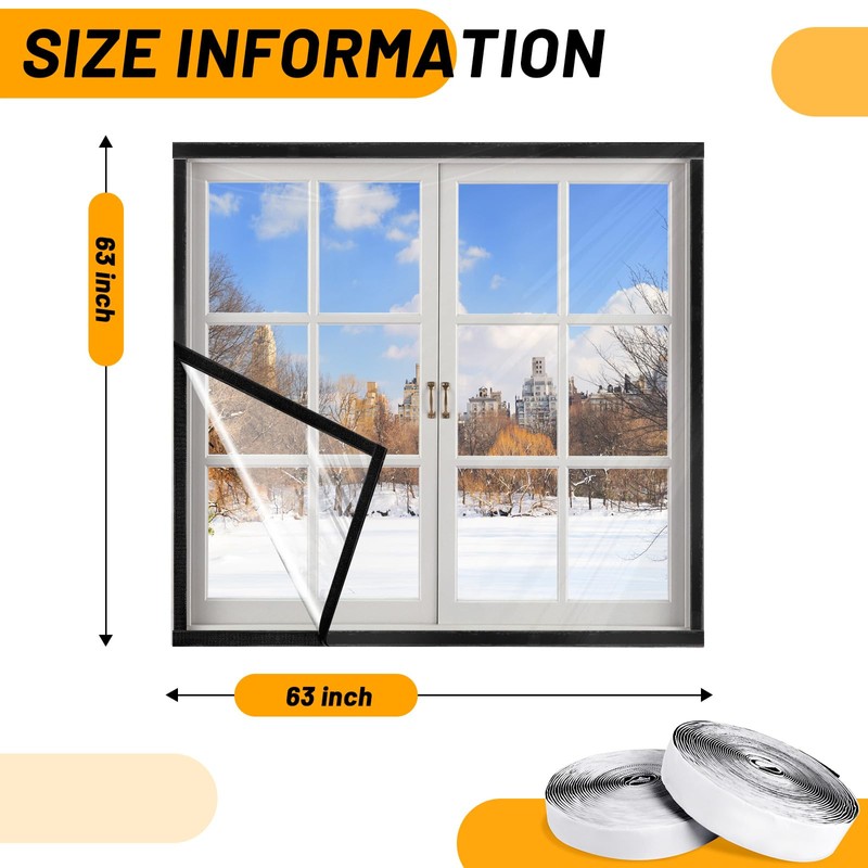 EcoBrisa Strength Window Insulation Kit 63*63IN Heavy Duty Winter Window