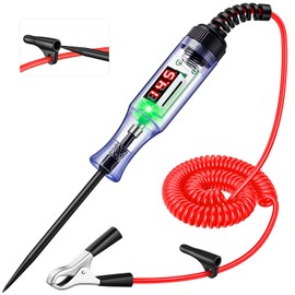JASTIND 5-120V Digital Automotive Test Light with LED Voltage Display, Automotive Circuit Tester with Voltmeter & Stainless Probe, Voltage Light Tester with Alligator Clip for Car Fuse Circuit Testing