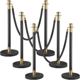 VEVOR Crowd Control Stanchion, Set of 6 Pieces Stanchion Set, Stanchion Set with