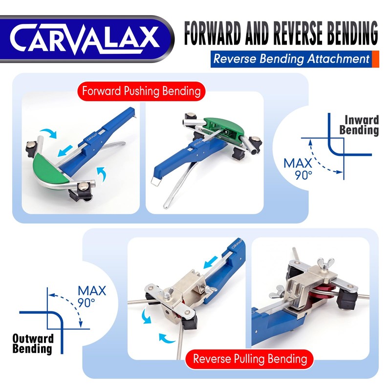 CARVALAX 90° Ratcheting Tube Bender Kit - 7 Color-Coded Aluminum