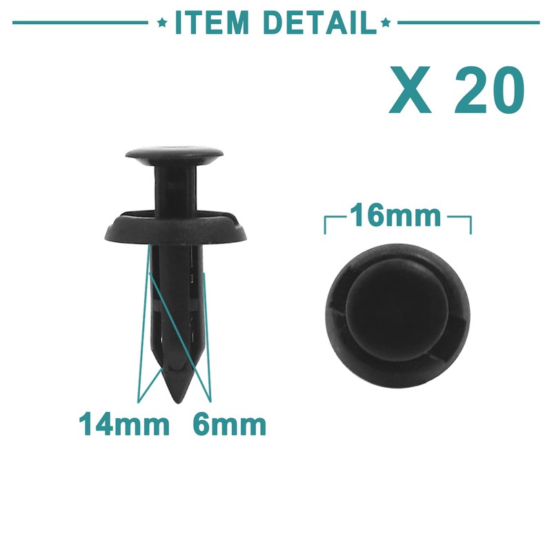ACROPIX Plastic Rivets Fender Fastener Fixing Clips Universal 6mm Diameter