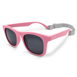Jan & Jul Children's UVA UVB Protection Flexible Sunglasses, Classic black lens: peach pink