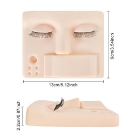 3-in-1 Lash Mannequin Head, Eyelash Extension Mannequin Head, Realistic Makeup Mannequin Head, Soft-Touch Makeup Practice Face Lash Extension Supplies for Lash Extension Practice (Pink)