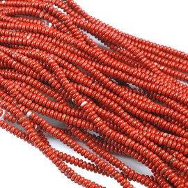 150 abalorio redondas de jaspe rojo chino natural de 2 x 4 mm, abalorio redondas y sueltas de piedras preciosas para hacer pulseras, collares, joyas