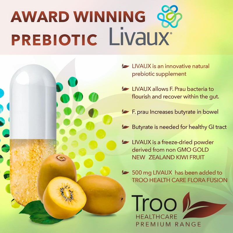 FloraFusion 30 Elite Advanced Probiotic and Livaux Prebiotic Active Cultures